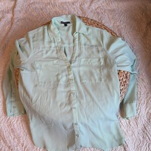 Express Mint Green Collared Shirt